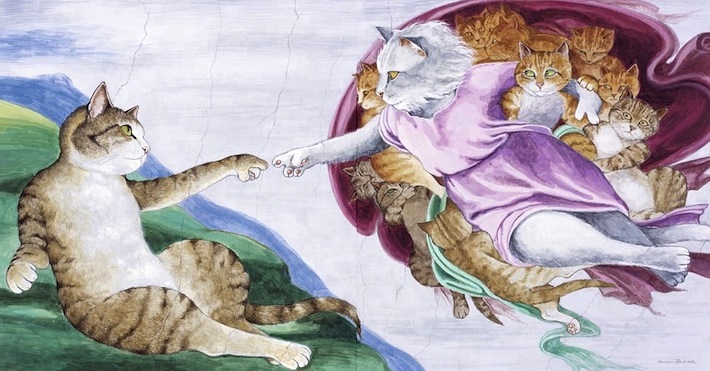 Микеланджело «Сотворение кота Адама»