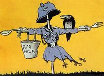 9.5.2021: Пейзаж с фашистами естественен в природе, Точнее пугал их, висящих в огороде.