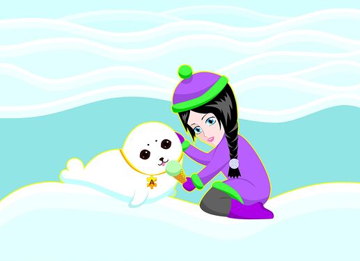 Абся в компании Ни-тян (маскота Циклопедии).