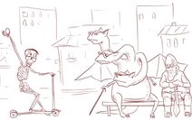 11.6.2021: Юный Бессмертный Кащей В городе умных вещей Держит с девицами чат, И пусть все старпëры ворчат Когда пропылит дорожкой Не избушка на курьих на ножках! А Кащей а под ним агрегат — Электросамокат.