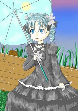 В костюме готической Лолиты