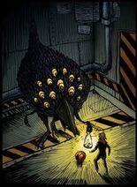 8.6.2021: Направление эволюции птиц, попавших в туннели метро: гигантизм, многоглазие, замена крыльев лапками, развитие интеллекта.