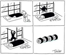 26.6.2022: Секретная техника ниндзя по приготовлению рыбных роллов.