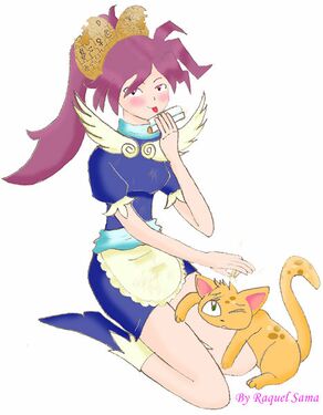 Десиклу-тан и её кот Каоринеку, маскоты аниме-проекта португальской Desciclopedia