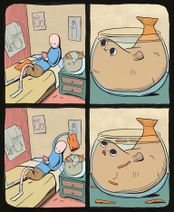 3.5.2020: Чересчур перекормленная рыбка.