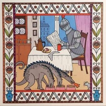 Небольшие многоглавые драконы идеальные домашние питомцы в многодетных средневековых семьях, где сразу каждому ребёнку можно погладить драконию головку.