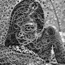 10.2.2020: Портрет в проекции на часовой механизм.