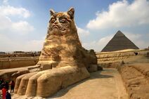 1.3.2023: Древнеегипетский проект сфинкса в стиле рабреализма.